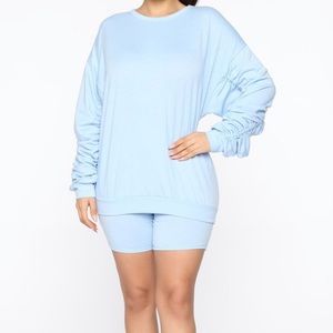 Fashionnova Biker short with Long sleeve set